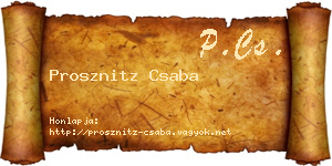Prosznitz Csaba névjegykártya